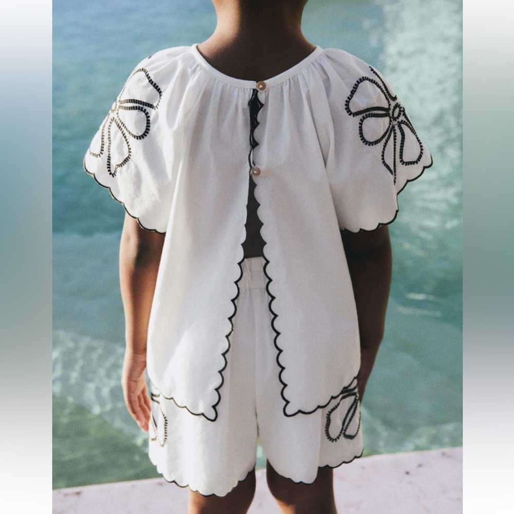 ZARA EMBROIDERED POPLIN MATCHING SET